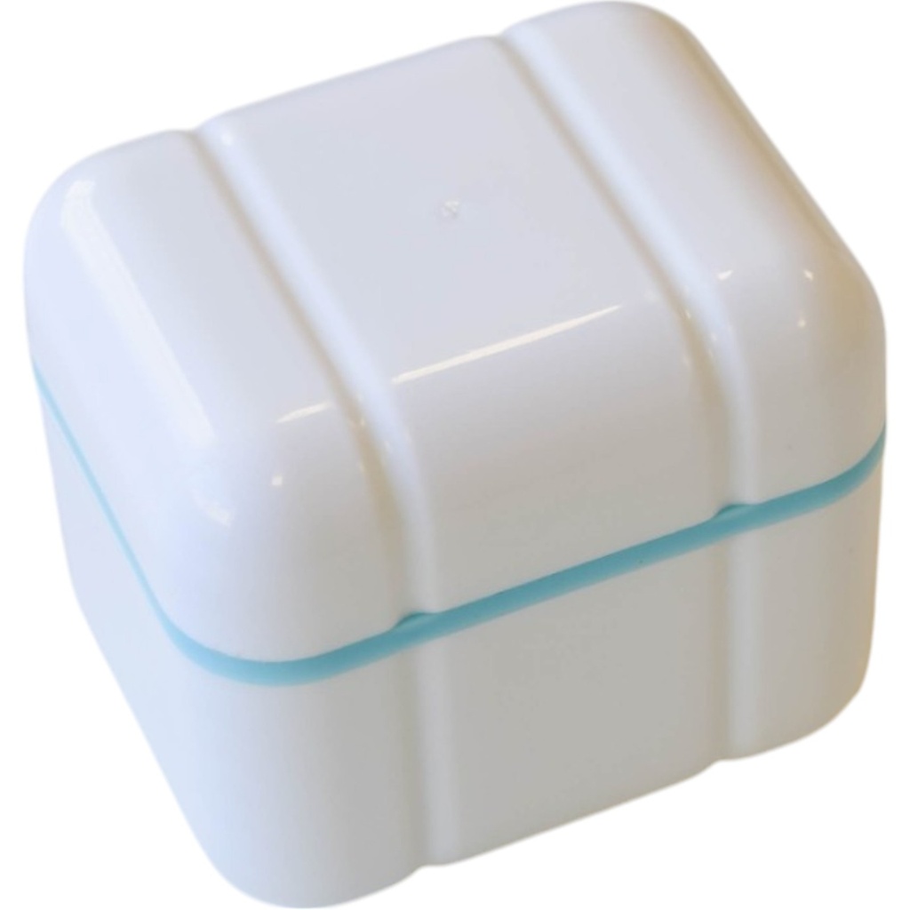 CAJA PARA PROTESIS CON MALLA PARA LIMPIEZA 85X70X75