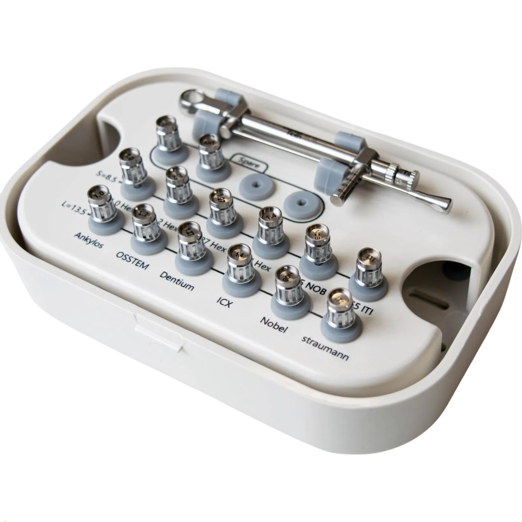 KIT PROTETICO DE DESTORNILLADORES CON TORQUIMETRO AGUJA