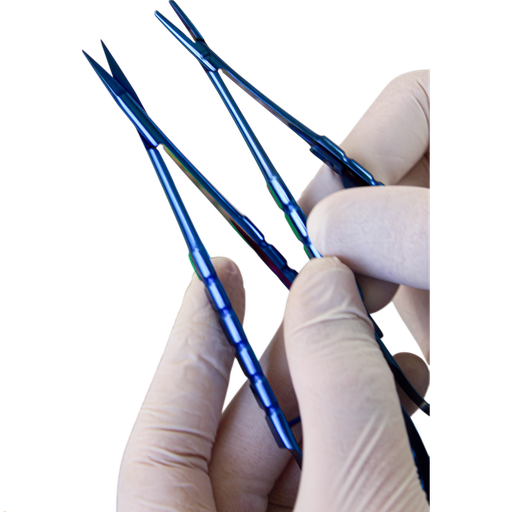 [C0043] COMBO CASTROVIEJO (TIJERA + PINZA) 16cm AZUL