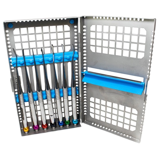 [C0074] KIT DE 7 PERIOTOMOS CON CASETE METALICO